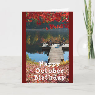 LAKESIDE HÄLSNING *LYCKLIG OKTOBER BIRTHDAY*-KORT KORT