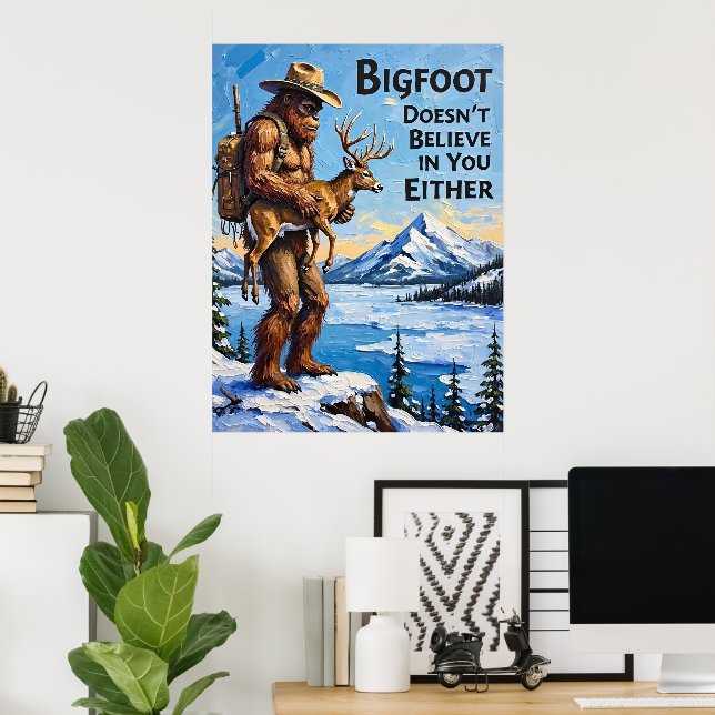 Lakeside Lookout: Bigfoot's Protective Hold Poster (Hemmakontoret)