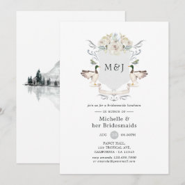 Lakeside Monogram Vapensköld Bridesmaids Luncheon Inbjudningar