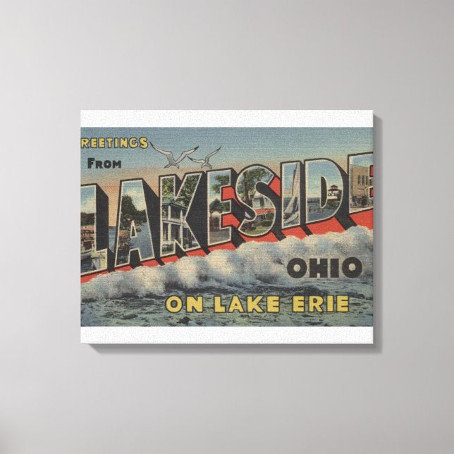Lakeside, Ohio - Sjö Erie - Large Brev Canvastryck (Framsida)