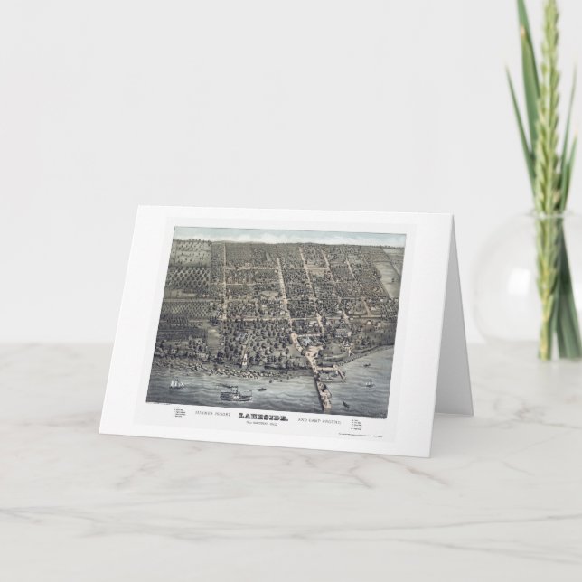 Lakeside panorama- karta för OH - 1884 Kort (Framsida)