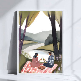 Lakeside Picnic | Fyllning av vattenfärg Poster