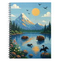 Lakeside scenero, pixelgrafik