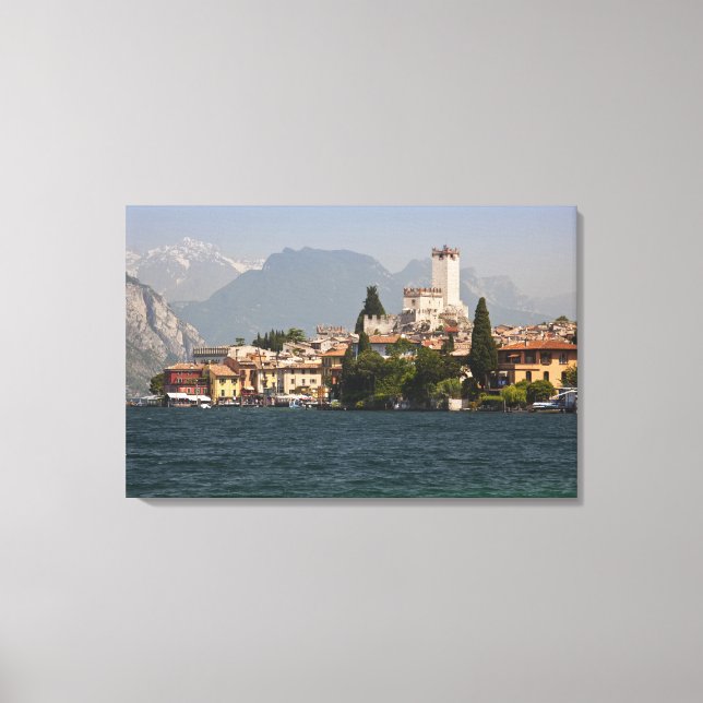Lakeside town, Malcesine, Verona Province, Italien Canvastryck (Framsida)