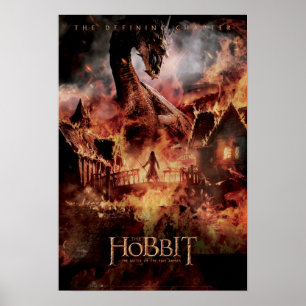 Laketown-blaze med SMAUG™ & BARD BOWMAN™ Poster