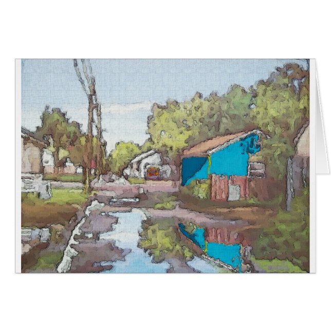 Lakeview Alley in Blue Hälsningskort (Framsidan Horizontal)