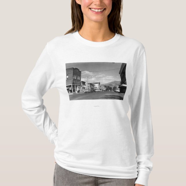 Lakeview Oregon den huvudsakliga gatan beskådar T-shirt (Framsida)