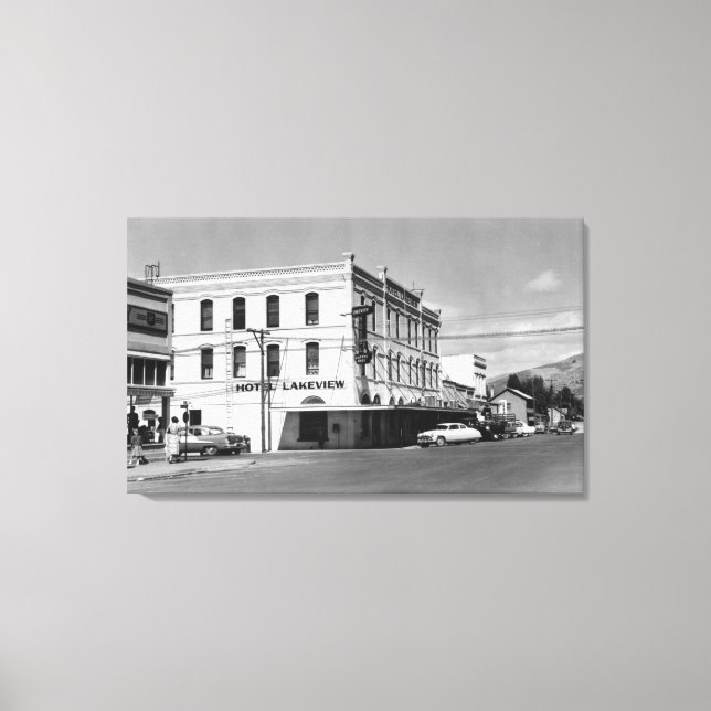 Lakeview, Oregon Main Street View Photograph #1 Canvastryck (Framsida)