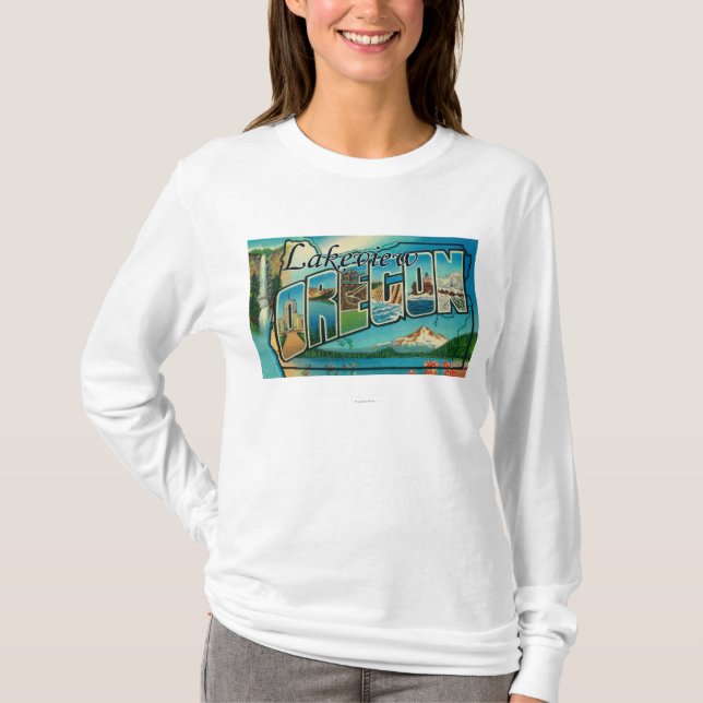 Lakeview Oregon - stora brevplatser T-shirt (Framsida)