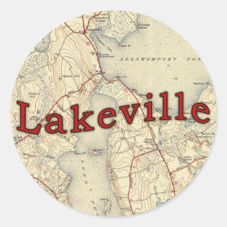 Lakeville Massachusetts Old Karta Runt Klistermärke