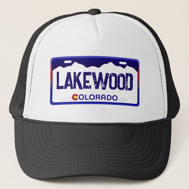 Lakewood Colorado Blue-registreringsskylt Keps (Framsida)