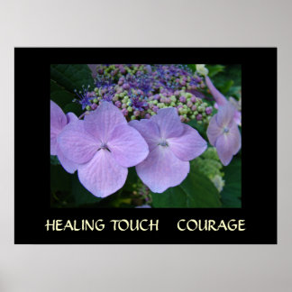 LÄKNANDE BERÖRING Konst Gåvor MOD Hydrangea Konst Poster