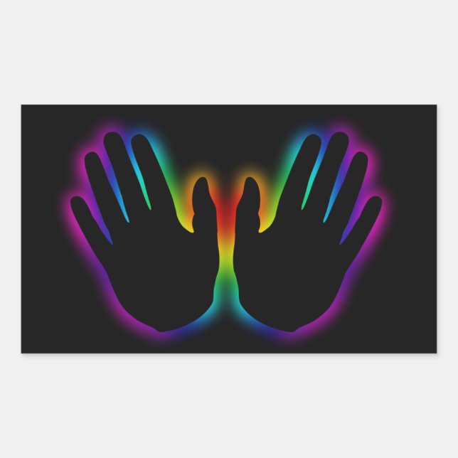 läkning av händer 5 rektangulärt klistermärke (Framsida)