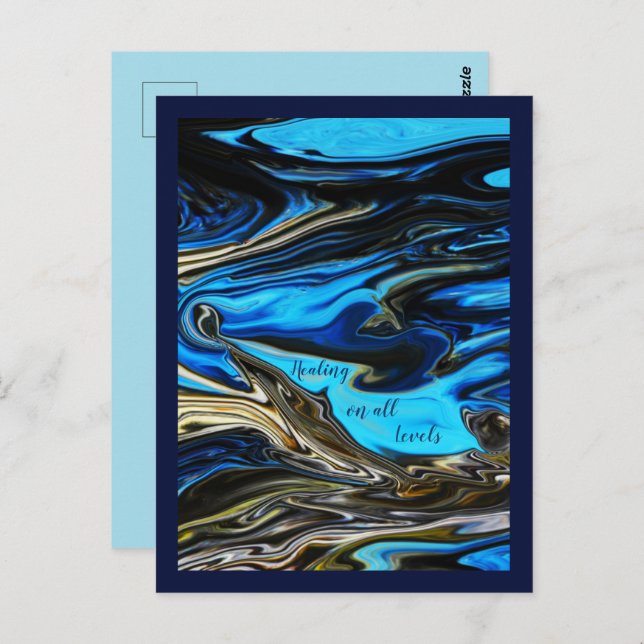 Läkning på alla nivåer marmorerat vykort (Fram/baksida)