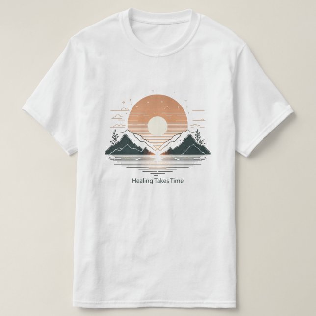 Läkning Tar Tid" Minimalistisk T-Shirt | Lake & Mo (Design framsida)