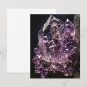Läkningskristaller Amethyst Fe Birthday Tack Kort