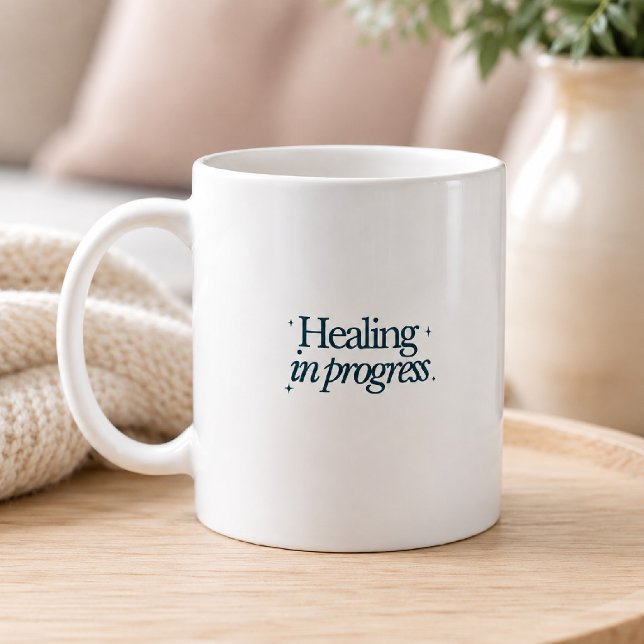 Läkningsprocessen pågår Inspirerande Citat Kaffemugg (Skapare uppladdad)