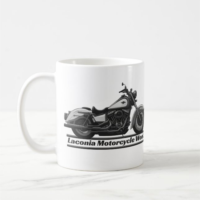 Lakonia Motorcycle Week Black and White Biker Cool Kaffemugg (Vänster)
