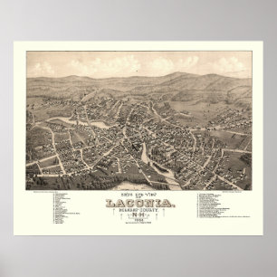 Lakonia, NH Panoramic Karta - 1883 Poster