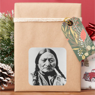 Lakota Chief Surrender: Sitta Bull Fort Buford Fyrkantigt Klistermärke