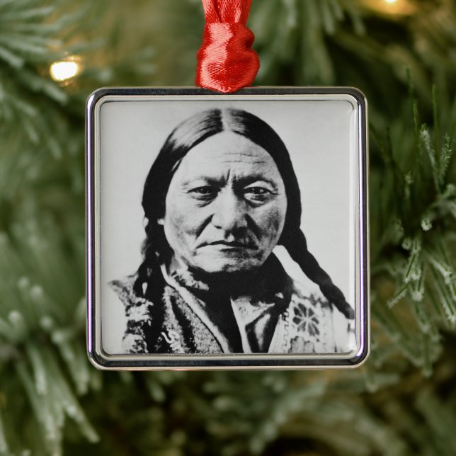 Lakota Chief Surrender: Sitta Bull Fort Buford Julgransprydnad Metall (Träd)