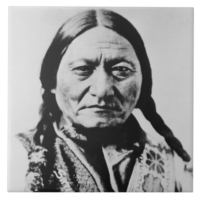 Lakota Chief Surrender: Sitta Bull Fort Buford Kakelplatta (Framsidan)