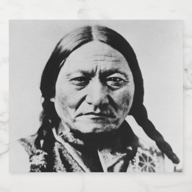 Lakota Chief Surrender: Sitta Bull Fort Buford Ölflaska Etikett (Singel etikett)