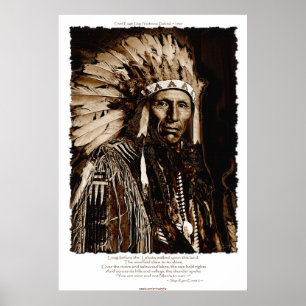 Lakota Chieftain Art & Native American Dikt Poster