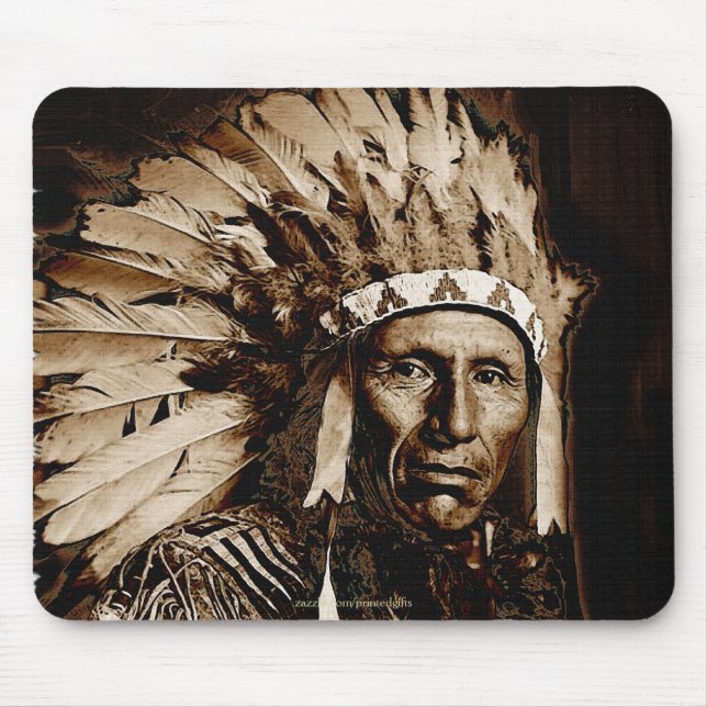 Lakota Historic Native American Chief Eagle Hund Musmatta (Framsidan)