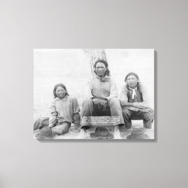 Lakota Indian Teenagers in Western Dress Canvastryck (Framsida)