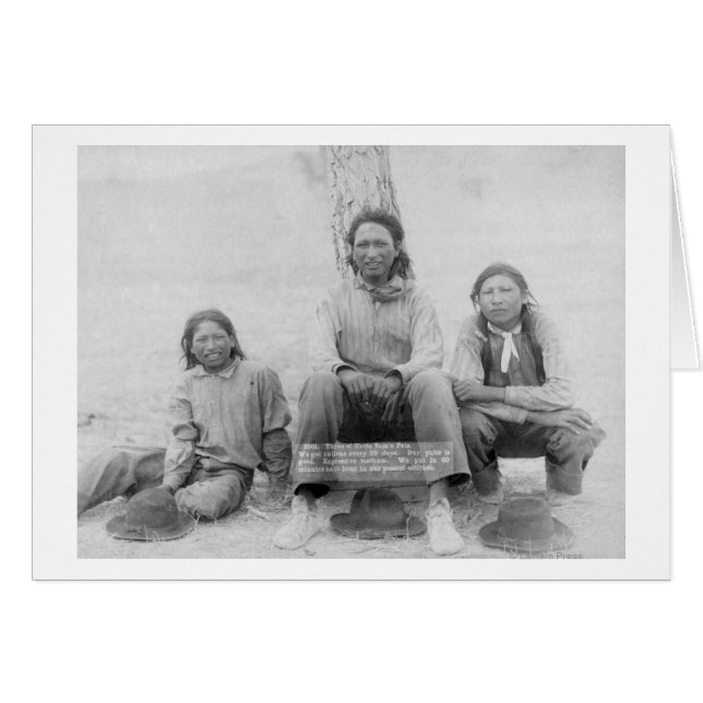 Lakota Indian Teenagers in Western Dress Hälsningskort (Framsidan Horizontal)