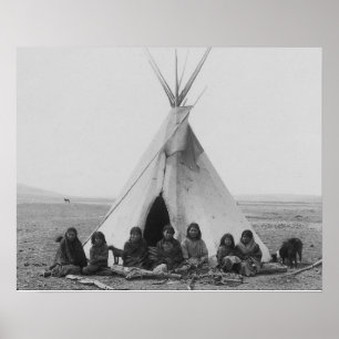 Lakota Indian Tipi-utskrift Poster