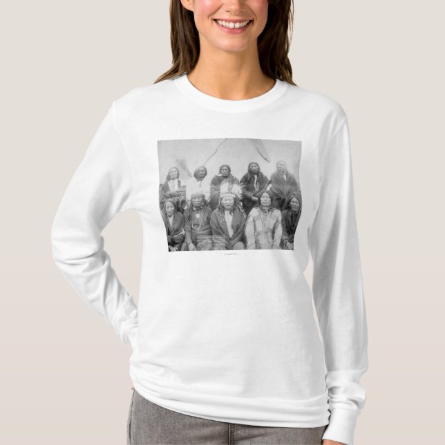 Lakota indiska chefer som mötte allmänna Miles T Shirt (Framsida)
