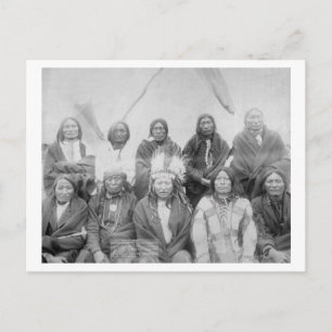 Lakota Indiska chefer som träffade general Miles t Vykort