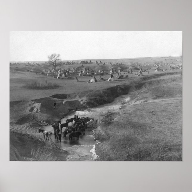 Lakota Indiska lägret vid White Clay Poster (Framsidan)