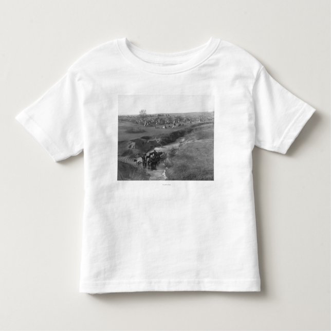 Lakota indiskt läger på vitleran tee shirt (Framsida)