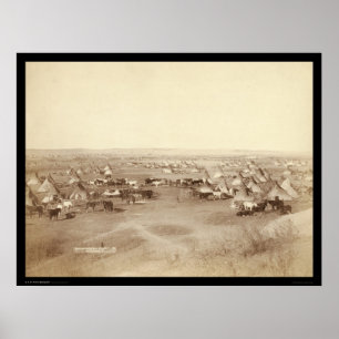 Lakota indiskt lägergräs Ridge SD 1891 Poster