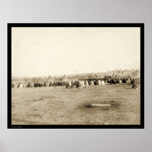 Lakota indiskt råd på gräset Ridge SD 1891 Poster