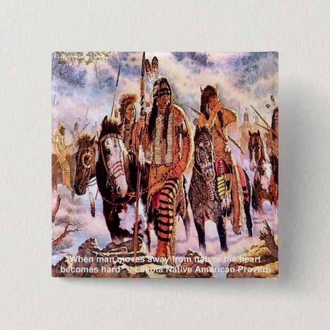 Lakota Nordamerikanskt Naturordspråk Knapp (Framsida)