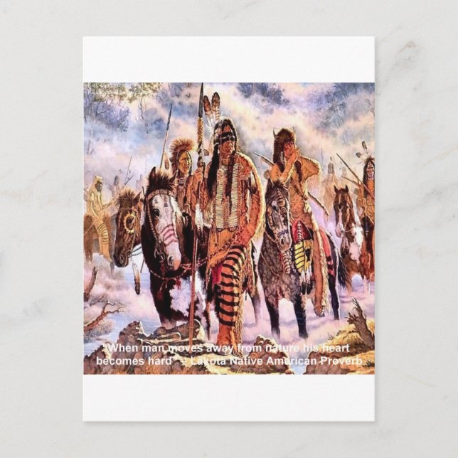 Lakota Nordamerikanskt Naturordspråk Vykort (Framsida)