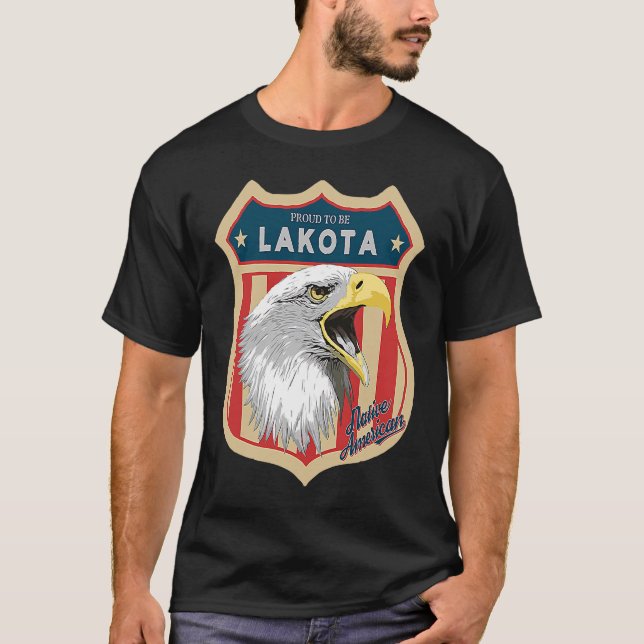 Lakota Tribe Native Indian Pride Respect T Shirt (Framsida)