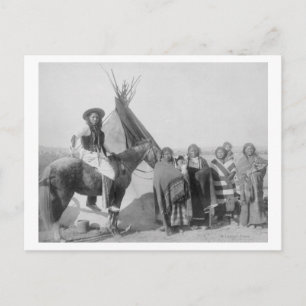 Lakota Women with Infants and Man on Horseback Vykort