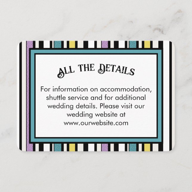 Lakrits candy stripe - bröllpskort tilläggskort (Framsida)