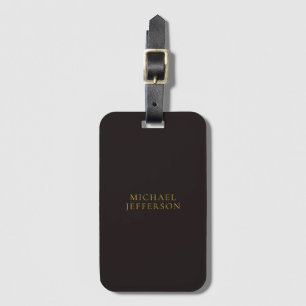 Lakrits Svart Guld Minimalistisk Enkel Modern Namn Bagagebricka