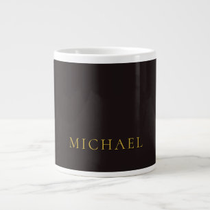 Lakrits Svart Guld Minimalistisk Enkel Modern Namn Jumbo Mugg
