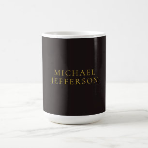 Lakrits Svart Guld Minimalistisk Enkel Modern Namn Kaffemugg