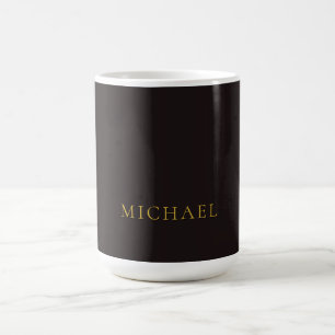 Lakrits Svart Guld Minimalistisk Enkel Modern Namn Kaffemugg