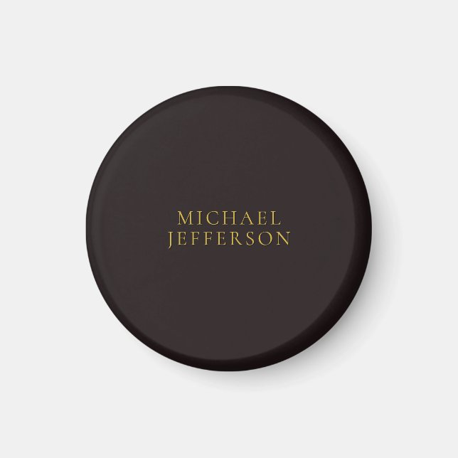 Lakrits Svart Guld Minimalistisk Enkel Modern Namn Magnet (Framsidan)