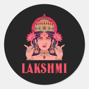 Lakshmi är brans gudinna förmögenhet runt klistermärke