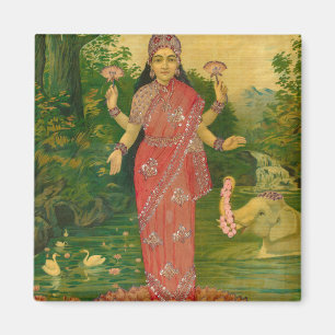 Lakshmi av Raja Ravi Varma Magnet